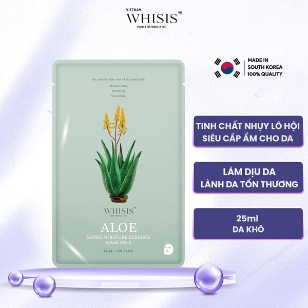 MẶT NẠ TINH CHẤT NHỤY HOA LÔ HỘI ĐIỀU HÒA ĐỘ AXIT CỦA DA 25ML - WHISIS