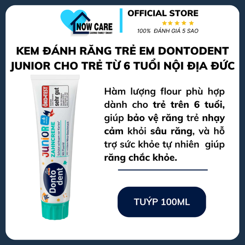 KEM ĐÁNH RĂNG TRẺ EM JUNIOR CHO TRẺ TỪ 6 TUỔI - DONTODENT