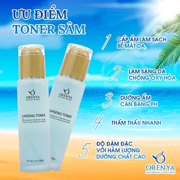 TONER TINH CHẤT SÂM GINSENG TONER - ORENYA