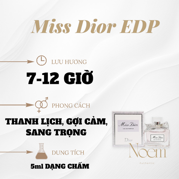 NƯỚC HOA MINI MISS DIOR EAU DE PARFUM 5ML - NOEM