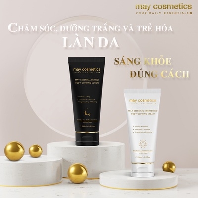 BỘ ĐÔI SẢN PHẨM KEM DƯỠNG MAY ESSENTIAL BODY CURE 24H PROTECTION - MAY COSMETICS