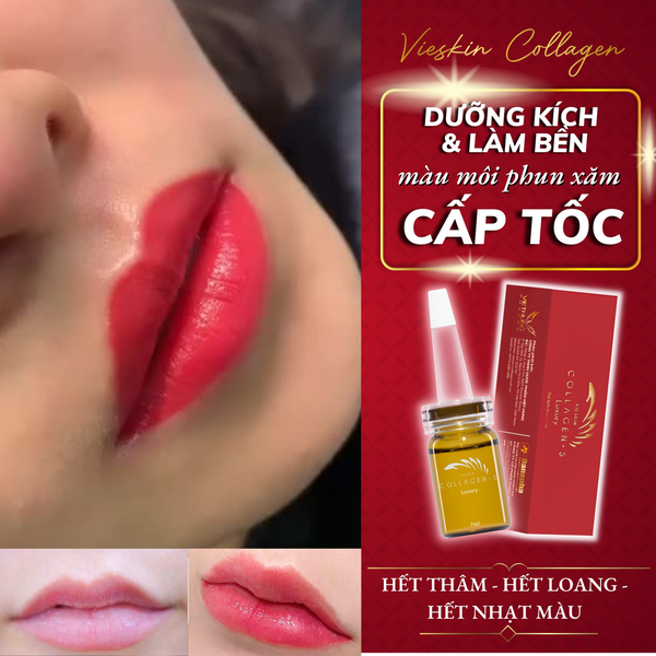 TINH CHẤT VIESKIN COLLAGEN -S LUXURY DƯỠNG KÍCH MÀU MÔI SAU PHUN XĂM VÀ TRẺ HÓA CĂNG BÓNG, PHỤC HỒI DA CHUYÊN SÂU