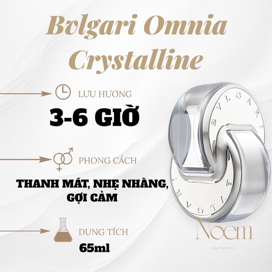 NƯỚC HOA BVLGARI OMNIA CRYSTALLINE EDT 65ML / BVL TRẮNG - NOEM 1.905.750đ