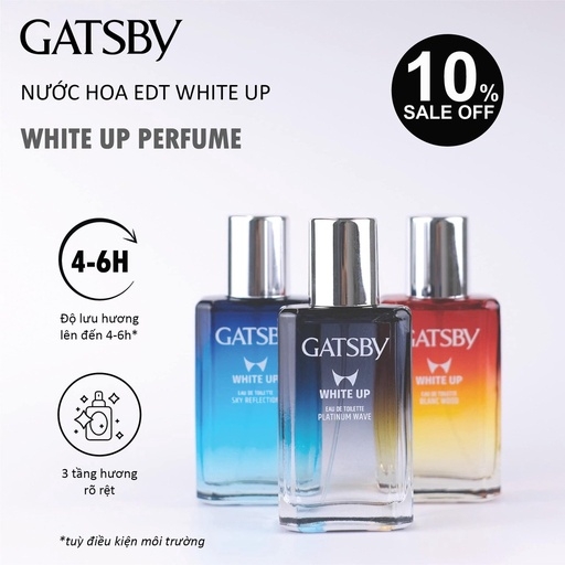 NƯỚC HOA XỊT NAM NỮ GATSBY WHITE UP 50ML LƯU HƯƠNG 6 GIỜ - GDN