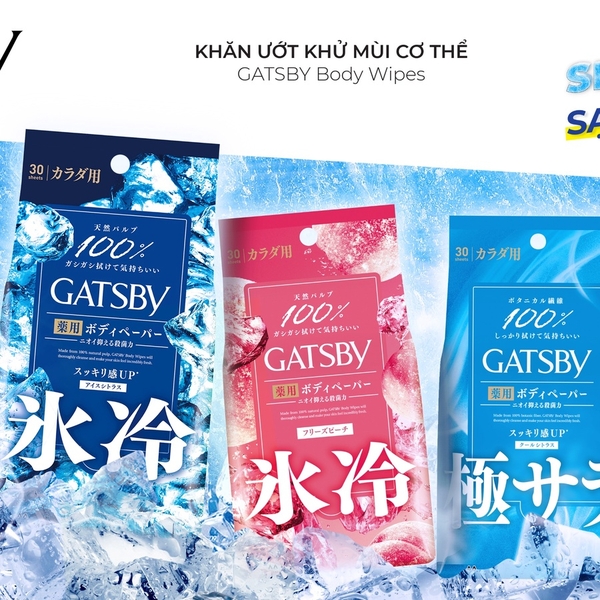 KHĂN GIẤY ƯỚT GASTBY KHỬ MÙI CƠ THỂ MÁT LẠNH