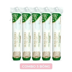 [ TẶNG 1 MIẾNG MẶT NẠ ] COMBO 5 GÓI BÔNG TẨY TRANG 100% BOCOTON 120+30 MIẾNG - SKINLOVERS