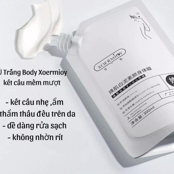 KEM Ủ TRẮNG - TẮM TRẮNG HUNMUI DƯỠNG TRẮNG DA TOÀN THÂN 300ML/TÚI