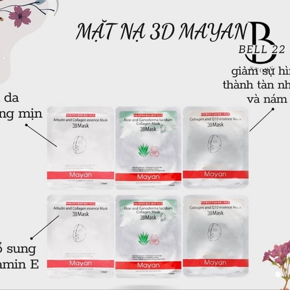 MẶT NẠ 3D MAYAN DƯỠNG ẨM, DƯỠNG TRẮNG, CHỐNG LÃO HÓA, PHỤC HỒI DA B946 - BELL22 STORE