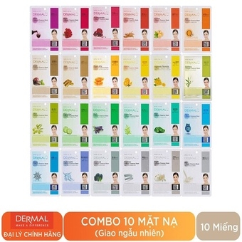 [ TẶNG 3 MIẾNG ] COMBO 10 MIẾNG MẶT NẠ DƯỠNG SÁNG DA HÀN QUỐC COLLAGEN 23GRAM - DERMAL
