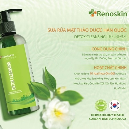 SỮA RỬA MẶT THẢO DƯỢC HÀN QUỐC DETOX CLEANSING 300G - RENOSKIN