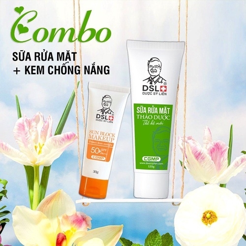 COMBO SỮA RỬA MẶT THẢO DƯỢC VÀ KEM CHỐNG NẮNG- DSL