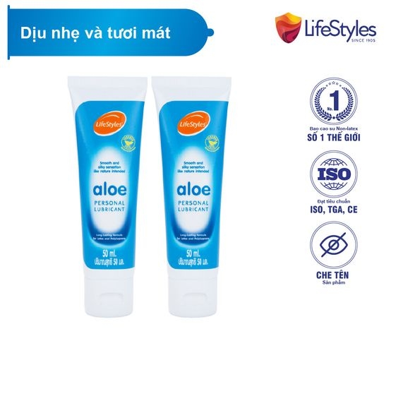 COMBO 2 GEL BÔI TRƠN TINH CHẤT LÔ HỘI LIFESTYLES ALOE LUBRICANT 50ML