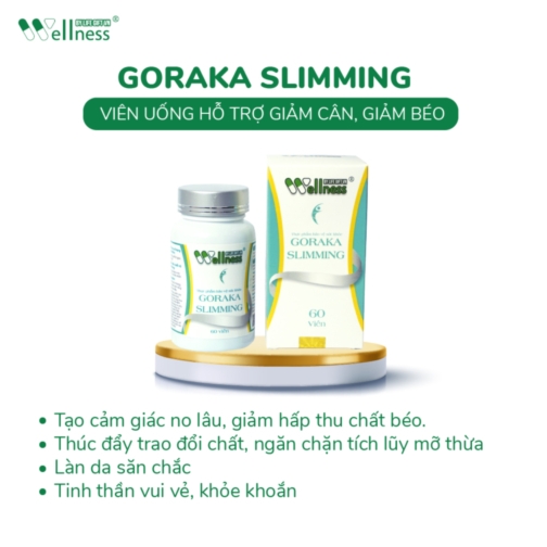 Thực phẩm hỗ trợ giảm béo Goraka Slimming  Thương hiệu: Wellness By Life Gift VN  Xuất xứ: Việt Nam 