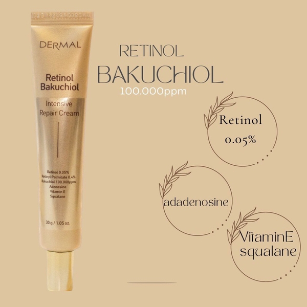 kem retinol bakuchiol mẫu mới -MÀU VÀNG-hàn