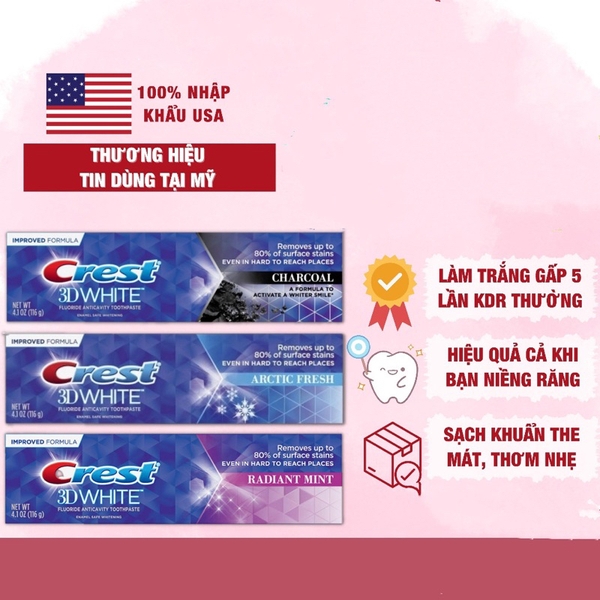 KEM ĐÁNH RĂNG 3D WHITE CREST-mỹ