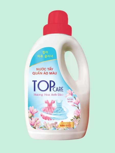 Nước tẩy quần áo màu TOP CARE Hương Hoa Anh Đào - 900ml