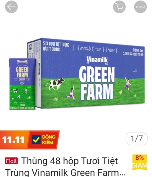 Sữa nước--GREEN FARM / 110ML THÙNG 48 HỘP