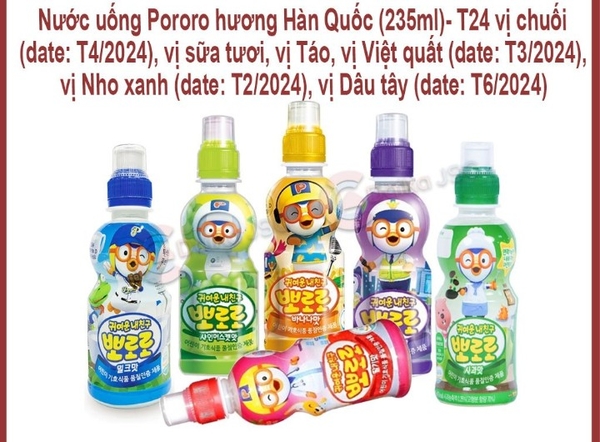 Nước uống pororo hàn quốc -235ml t24