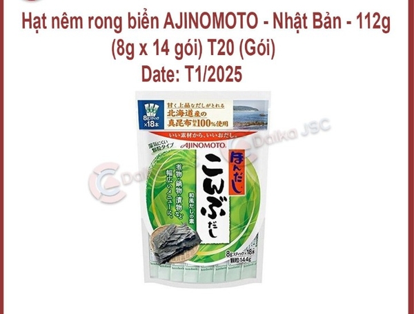 Hạt nêm rong biển  ajinomoto-nhật bản -t112g ( 8g x14 gói)