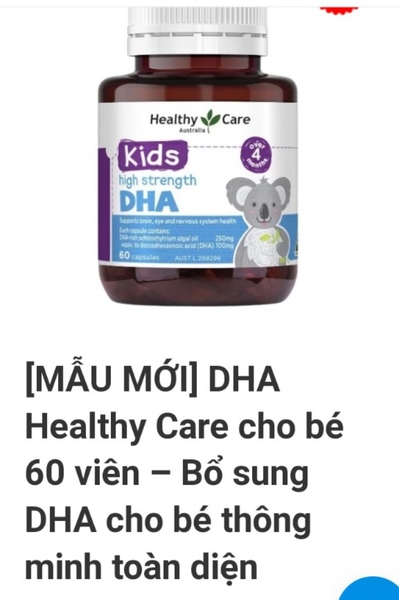 Viên bổ sung  DHA Healthycare Kids-Úc-60 viên