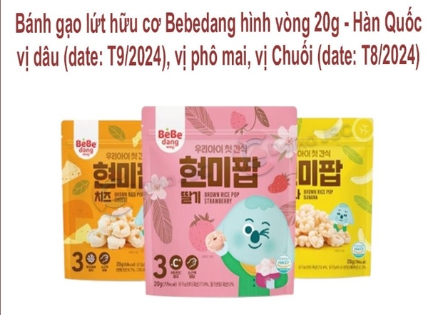 Bánh gạo hữu cơ Bebdang hình vòng 20g-Hàn Quốc