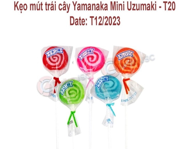 Kẹo mút trá cây Yamanaka Mini Uzumaki -T 20(Hộp 20 cây)