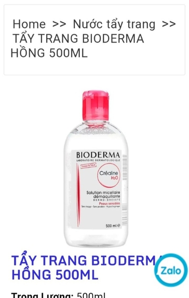NƯỚC TẨY TRANG BIODEMA CAREALINE  CHAI 500ML-