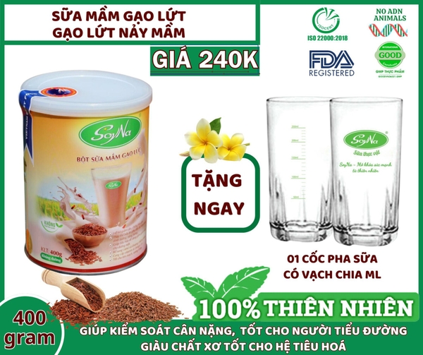 SỮA HẠT chay CAO CẤP SOYNA - THƯƠNG HIỆU VIỆT  LON 400g -Freeship