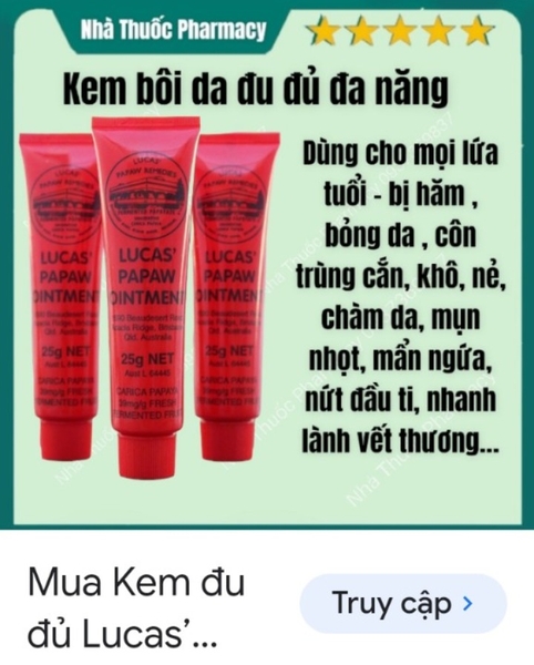 KEM LUCAS ÚC 25G  1 BÌNH