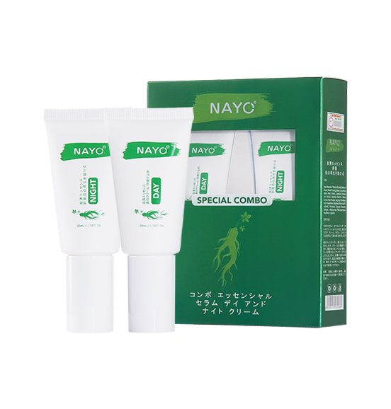 Combo kem dưỡng da mặt NAYO 35ml, tinh chất serum chống nắng, ngừa nám, phục hồi da, ngày và đêm