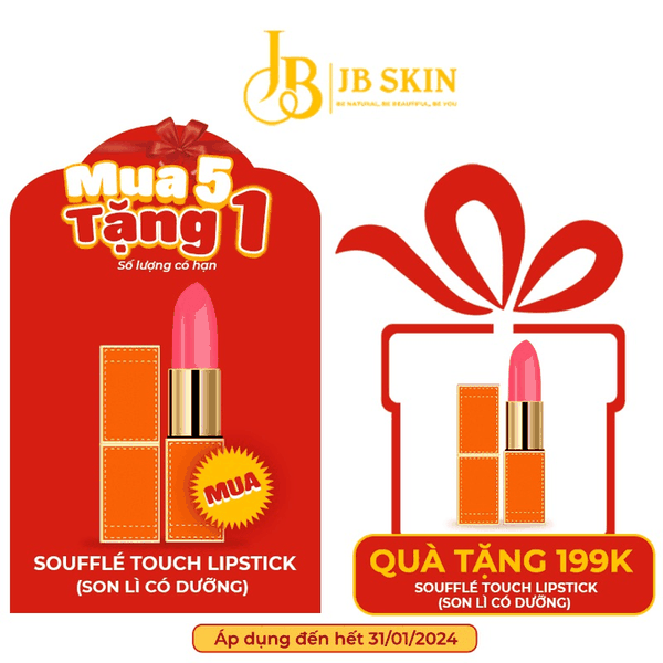 SON MÔI JB SKIN SOUFFLÉ TOUCH LIPSTICK 4G-  SON LÌ CÓ DƯỠNG CAO CẤP JBSKIN