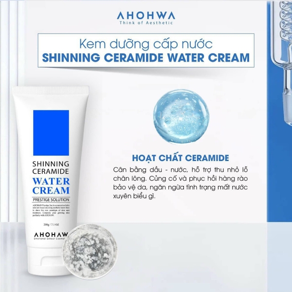 Kem Cấp Nước Ahohaw Shining Ceramide Water Cream