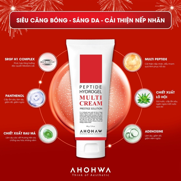 Kem dưỡng trắng PEPTIDE HYDROGEL MULTI CREAM AHOHAW
