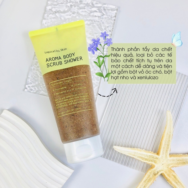 Sữa tắm nước hoa tẩy da chết Aroma body Scrub Shower-hàn