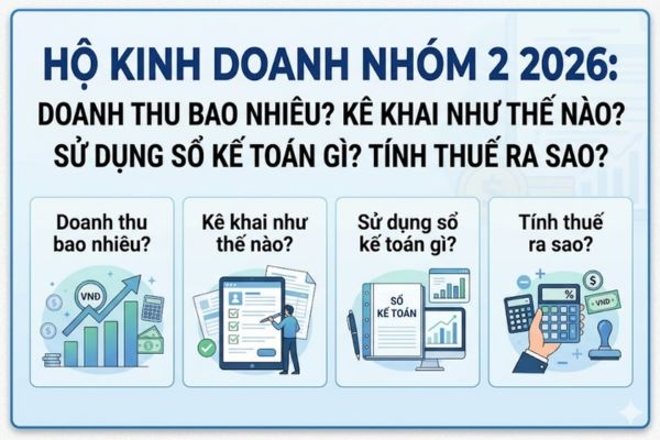 Hộ Kinh Doanh Nhóm 2 Năm 2026: Doanh Thu Bao Nhiêu? Kê Khai Thuế Và Sổ Sách Ra Sao?