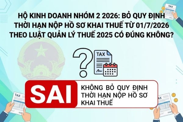 Bỏ quy định thời hạn nộp hồ sơ khai thuế từ 01/7/2026 theo Luật Quản lý thuế 2025 có đúng không?