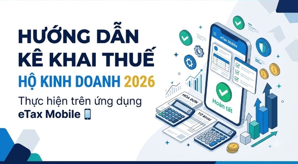 Hướng dẫn kê khai thuế hộ kinh doanh trên eTax Mobile năm 2026