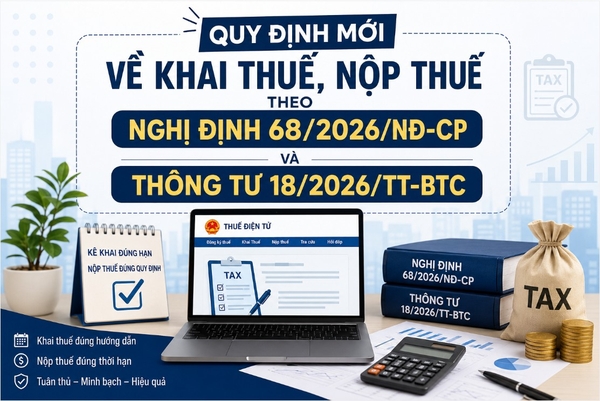 Quy định mới về khai thuế, nộp thuế theo Nghị định 68/2026/NĐ-CP và Thông tư 18/2026/TT-BTC