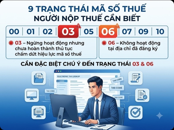 Danh mục 9 trạng thái mã số thuế người nộp thuế cần biết