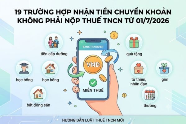 19 Trường Hợp Nhận Tiền Chuyển Khoản Không Phải Nộp Thuế TNCN Từ 01/7/2026