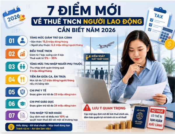 7 điểm mới về thuế TNCN người lao động cần biết trong năm 2026