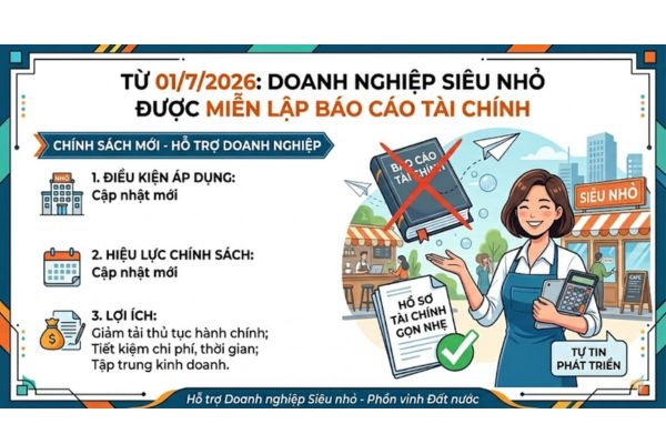 Từ 01/7/2026: Doanh nghiệp siêu nhỏ được miễn lập báo cáo tài chính