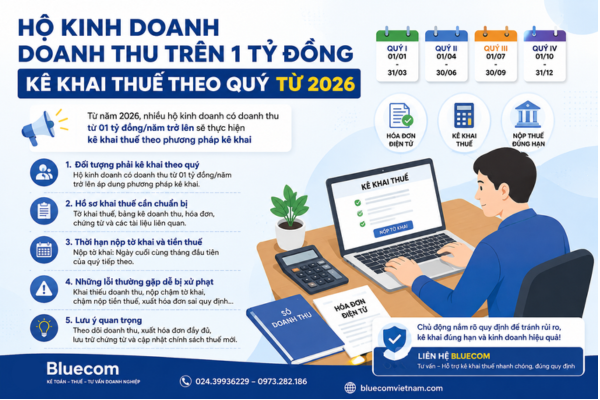 Hộ kinh doanh có doanh thu trên 1 tỷ đồng/năm kê khai thuế theo quý như thế nào?