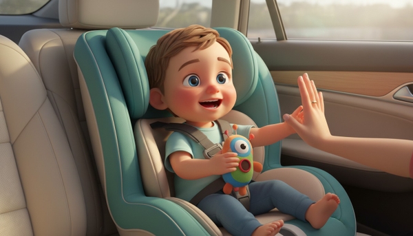 Bí quyết giúp bé hợp tác ngồi ghế ô tô