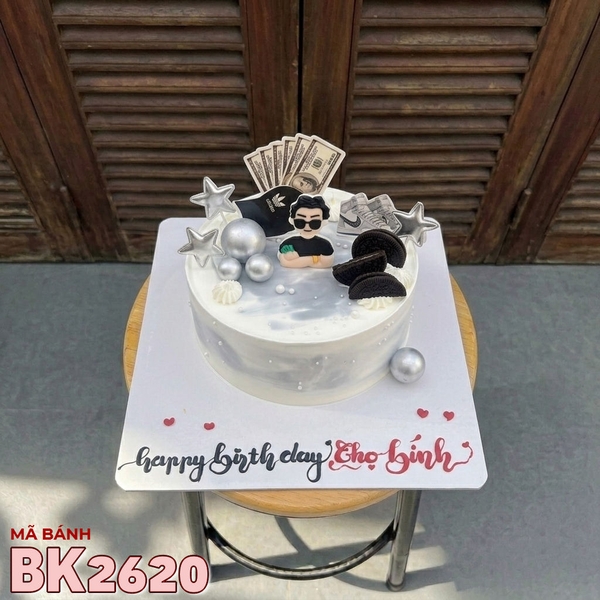 Bánh kem BK2620 kính mát tiền đô hiện đại mừng sinh nhật bạn nam phong cách
