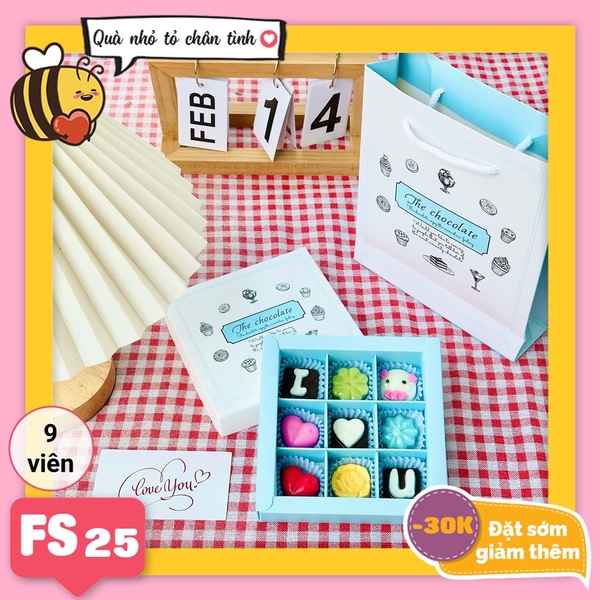 Hộp socola valentine vuông FS25