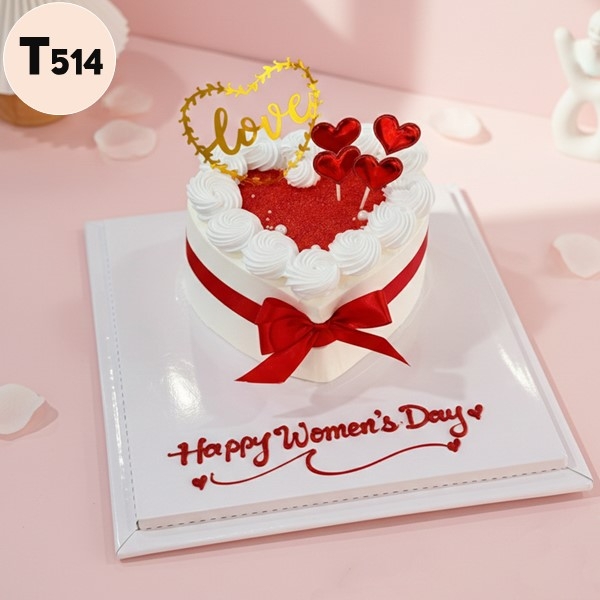 Bánh kem 8/3 T514 trái tim nhung đỏ quý phái