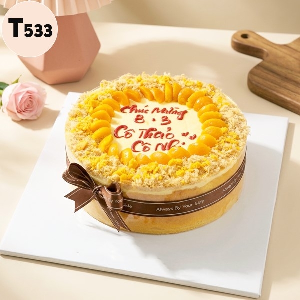 Bánh 8/3 T533 Bông lan trứng muối tròn đầy tri ân cô giáo