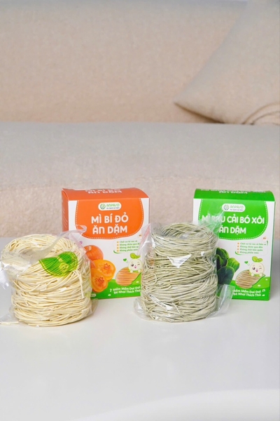 Mì ăn dặm Anpaso rau cải bó xôi và bí đỏ cho bé từ 6 tháng