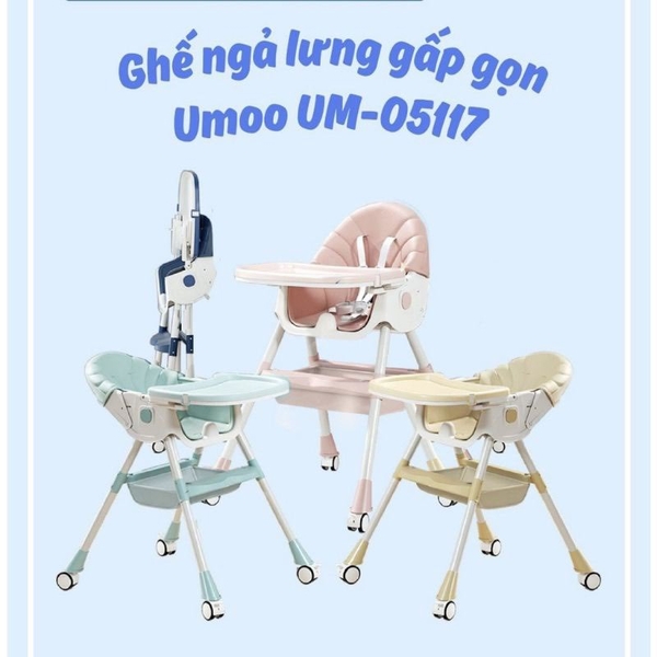 Ghế ăn ngả lưng gấp gọn Umoo